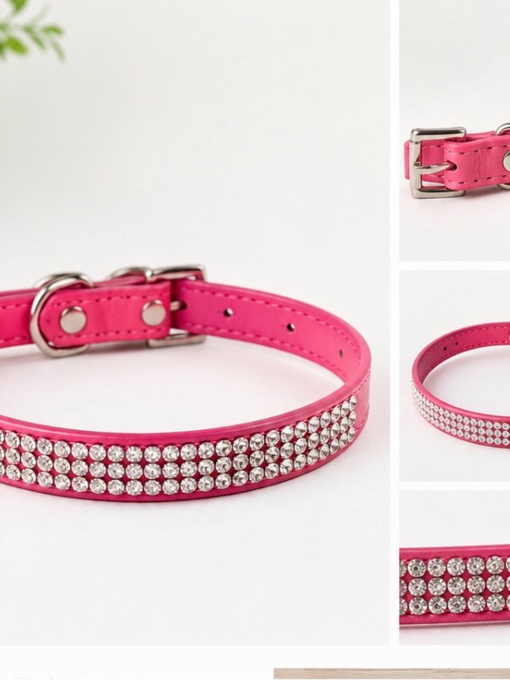 Pink Rhinestone Dog & Cat Collar Adjustable Sparkle